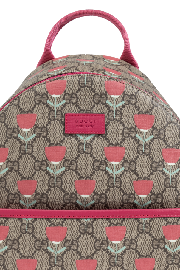 Beige Backpack with decorative print Gucci Kids Vitkac Spain